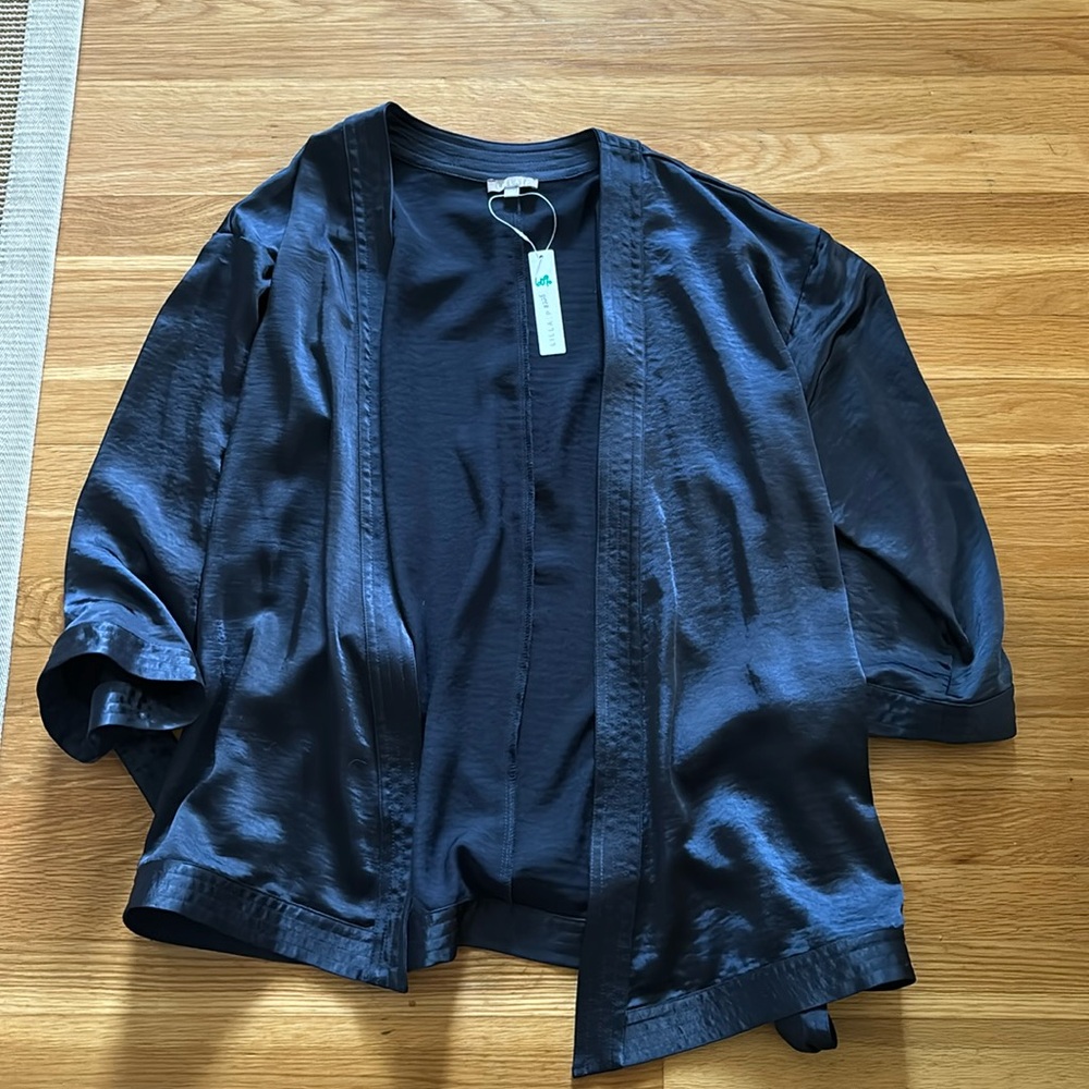 Lila P navy silk jacket size M/L